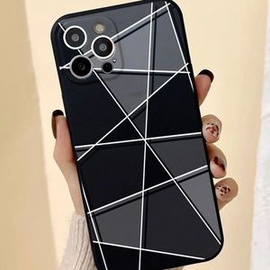 Black geometric print iPhone 13 pro max case